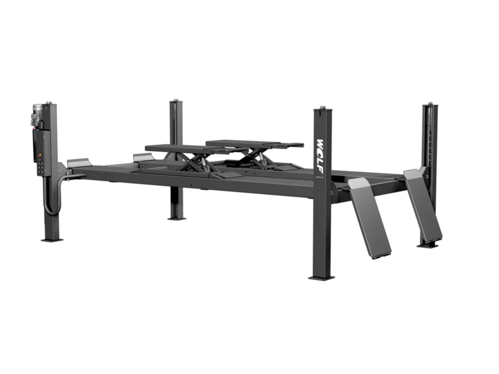 Wolf WL455WF 5,5 ton 4-koloms hefbrug met wielvrijhefsysteem geschikt voor APK