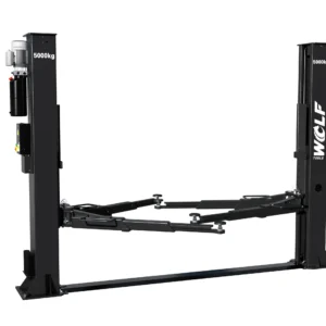 Leeuwis Equipment Wolf WL250BF XL Extra Breed 2-Koloms Hefbrug - Technische Tekening Bovenaanzicht En Vooraanzicht Met Afmetingen